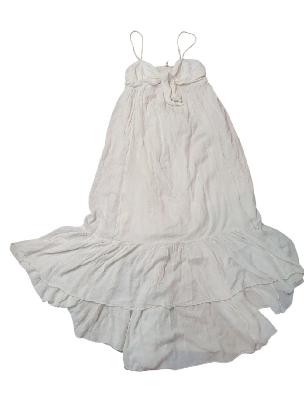 Free People White Tie Front Hi Low Dress